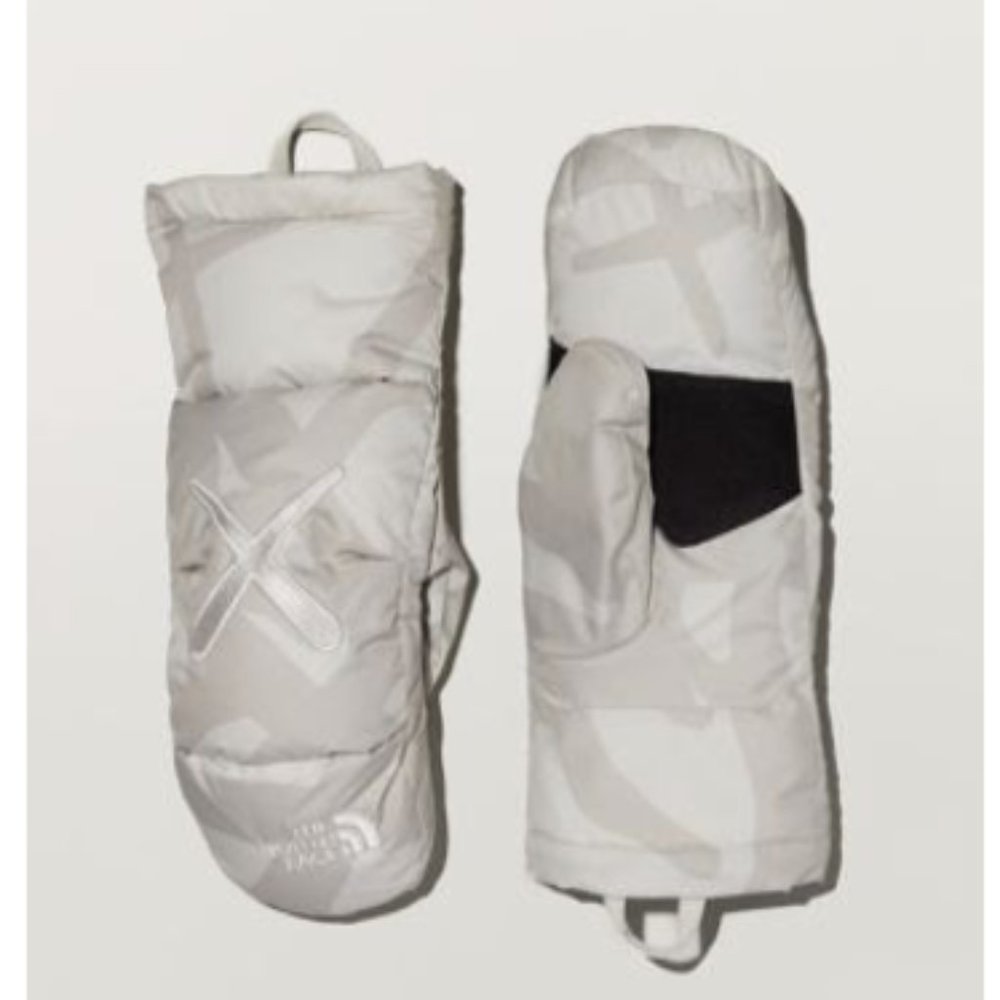 KAWS x NORTH FACE NUPTSE MITTS, SMALL, MOONLIGHT IVORY